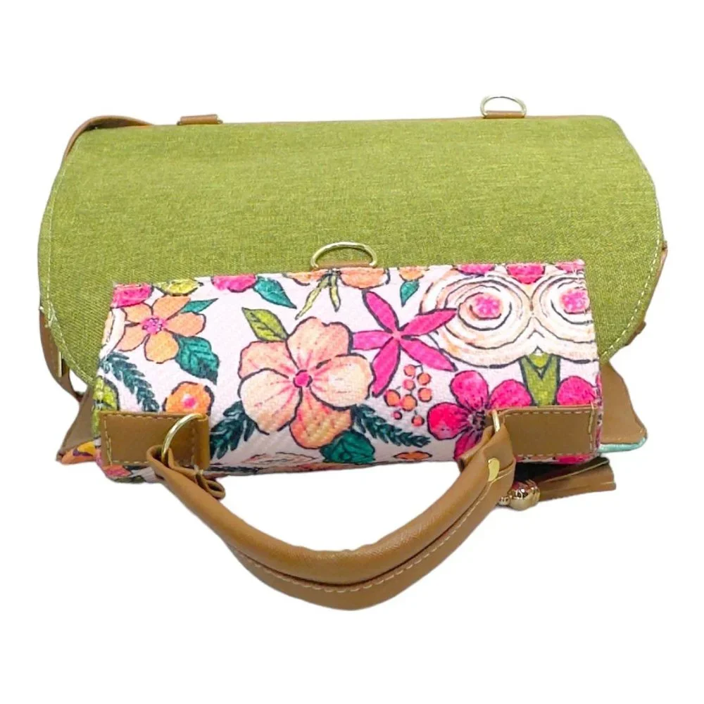 Artisan Made Frida Kahlo Canvas Faux Leather Tote Backpack From Coyoacan Mexico - Picture 12 of 14